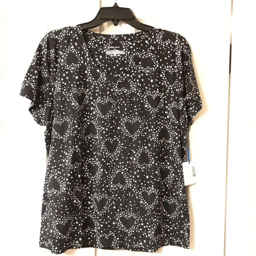 Sleep Sense Starry heart sleep tee, SZ M, NWT